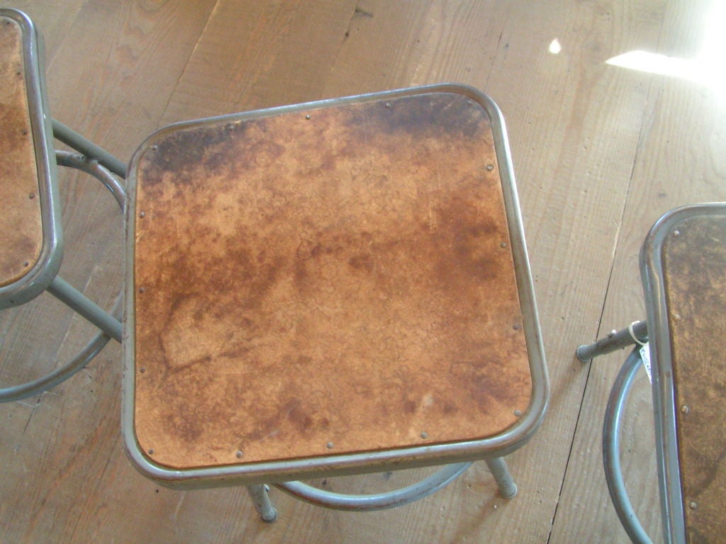 Royal Industrial Metal Stool Set In Good Condition For Sale In Napa, CA