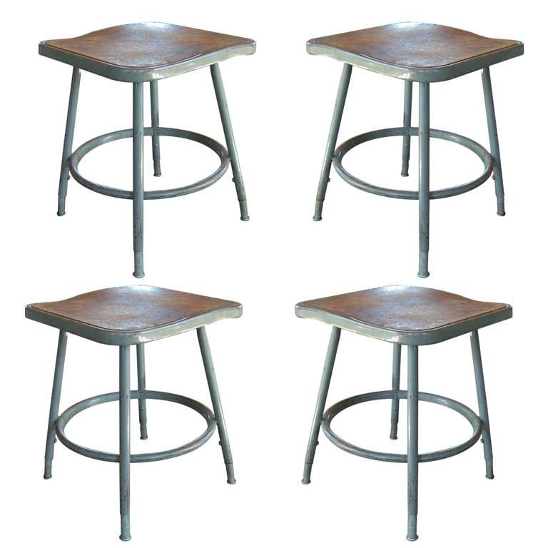 Royal Industrial Metal Stool Set For Sale at 1stDibs