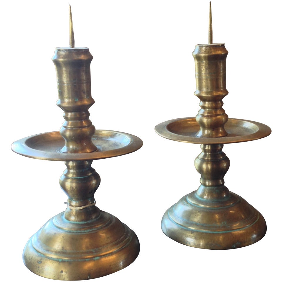 Pair of Dutch Colonial Candleholders