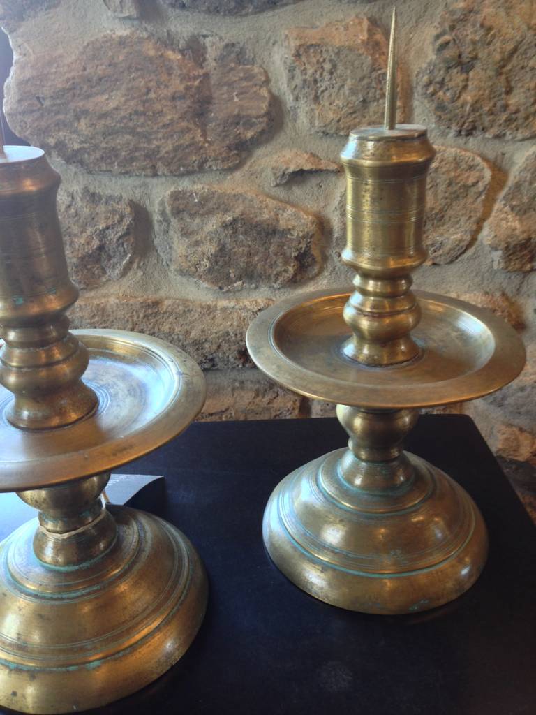 Indonesian Pair of Dutch Colonial Candleholders