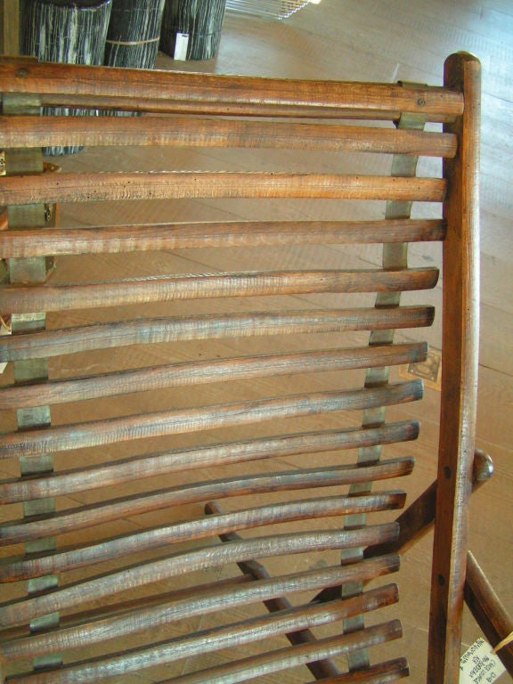 Francese Chaise Longue rustica in Wood in vendita