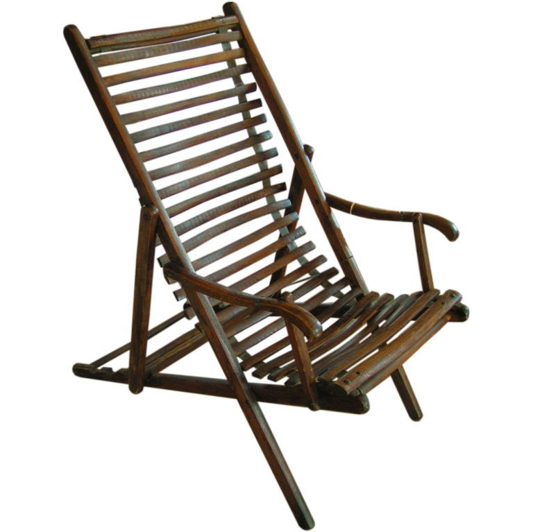 Rustic Wood Chaise Longue
