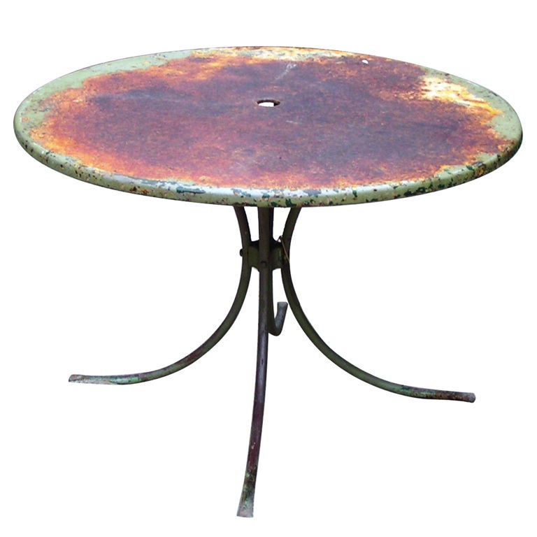 Table de jardin américaine verte vintage des années 1940