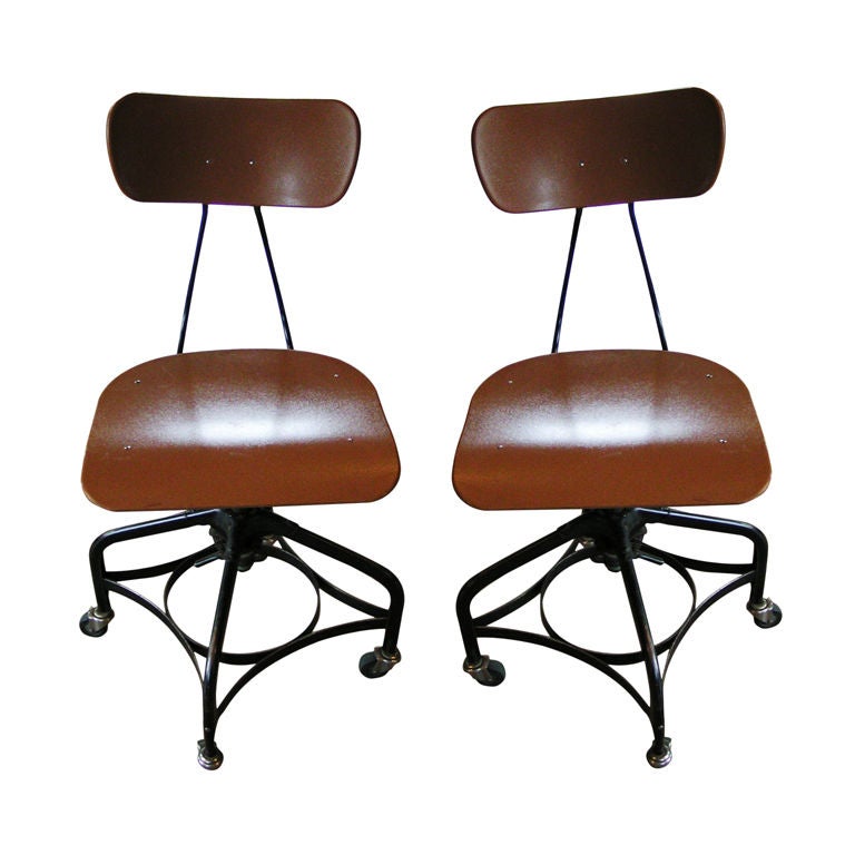 Pair of Vintage Adjustable Toledo Chairs, c. 1950's