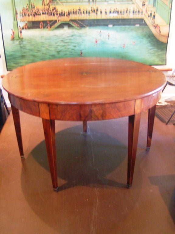 Antique Walnut Demi-Lune Hinged Table