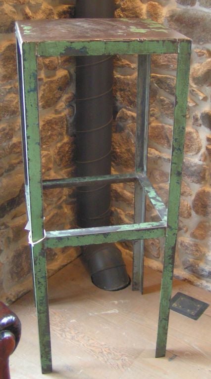 Industrial Chic Green Metal Pedestal