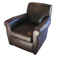 M. Gold Leather Club Chair 1
