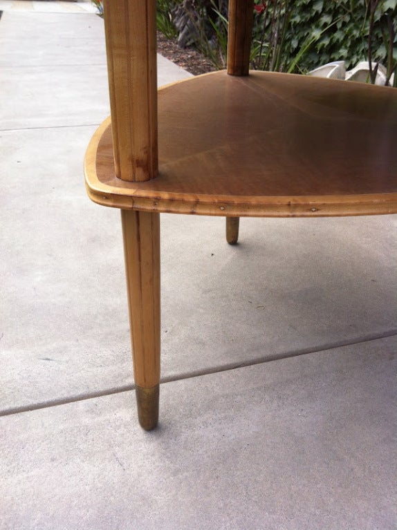 Mid-20th Century Tri-Form Two Tier Maple Table by Lazlo Hoenig For Sale
