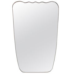 Brass Framed Mirror, Italy c. 1950s 2