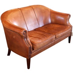 English Leather Settee