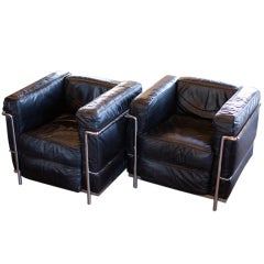 Pair of "Grand Confort" Le Corbusier Chairs