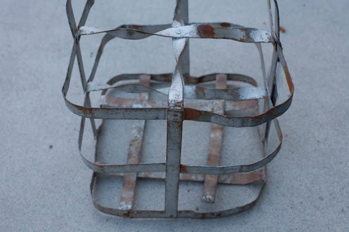 Folk Art Wine Carrier Basket For Sale