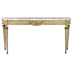 Louis XVI Style Marble Top Console