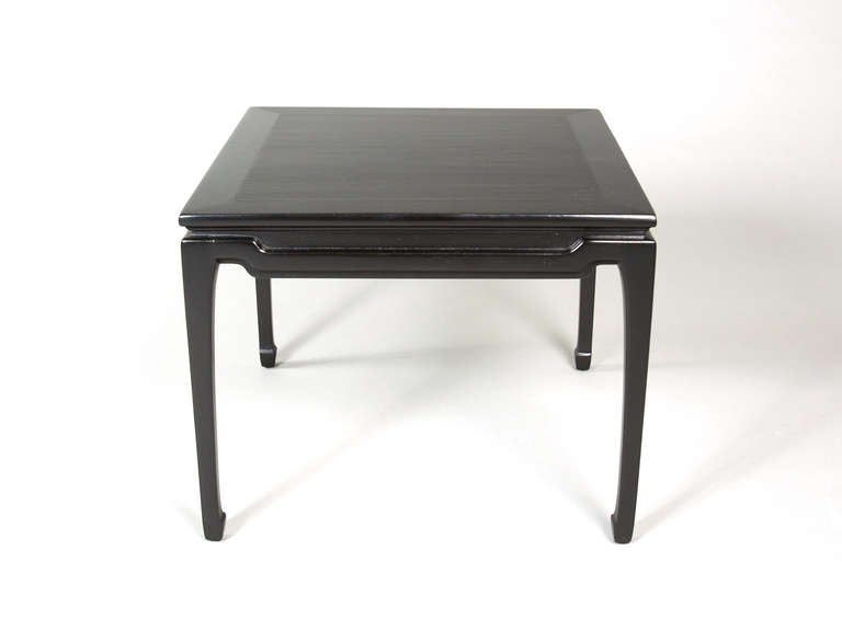 American Pair of Black Lacquered Occasional Tables For Sale