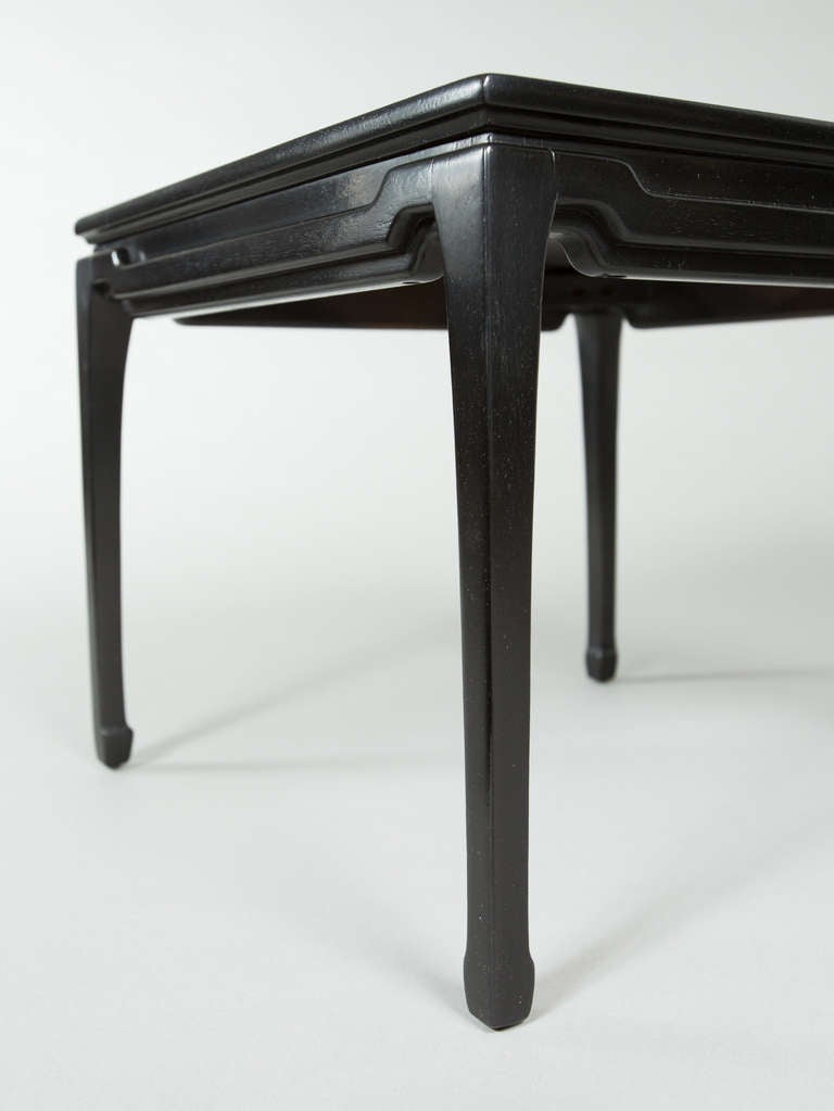 Mid-20th Century Pair of Black Lacquered Occasional Tables For Sale