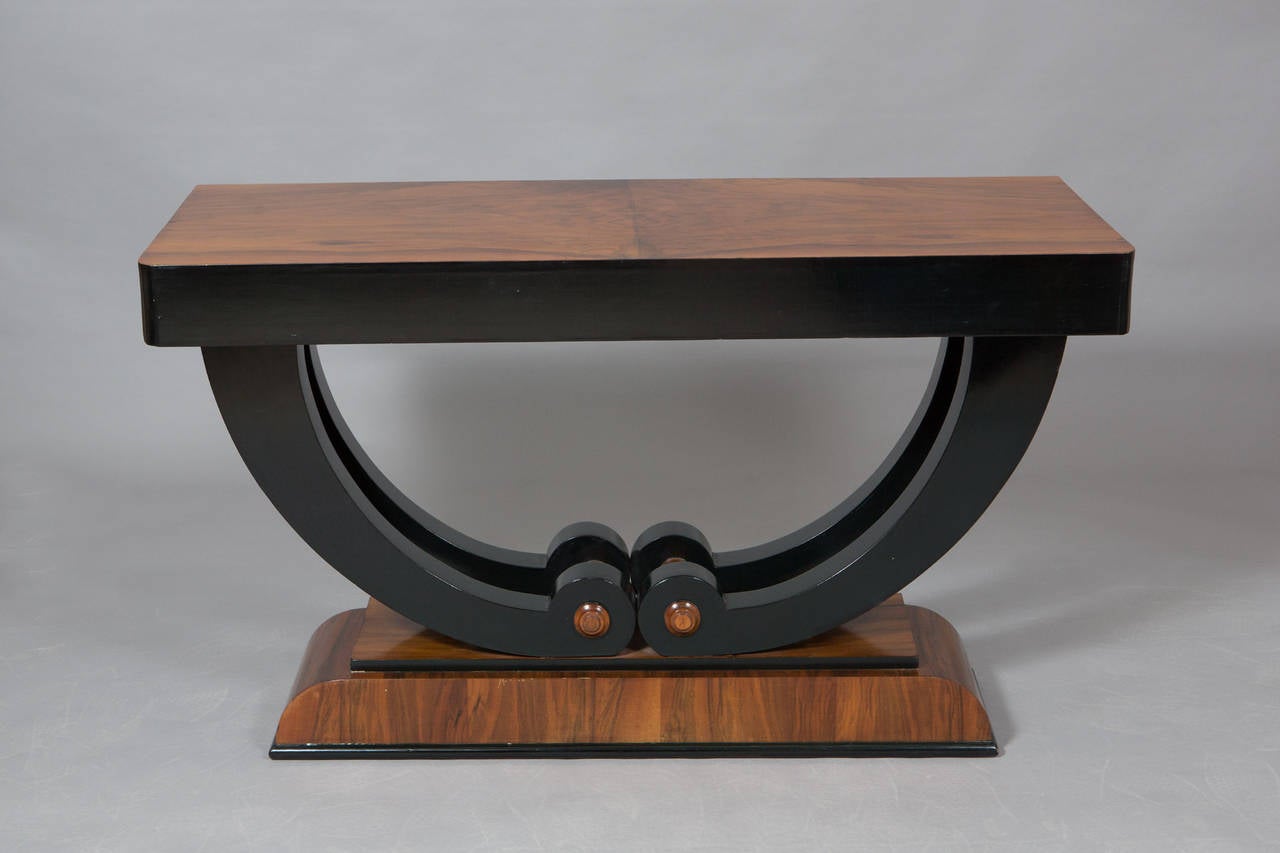 Pair of Art Deco Ebonized Walnut Console Tables In Good Condition In New York, NY
