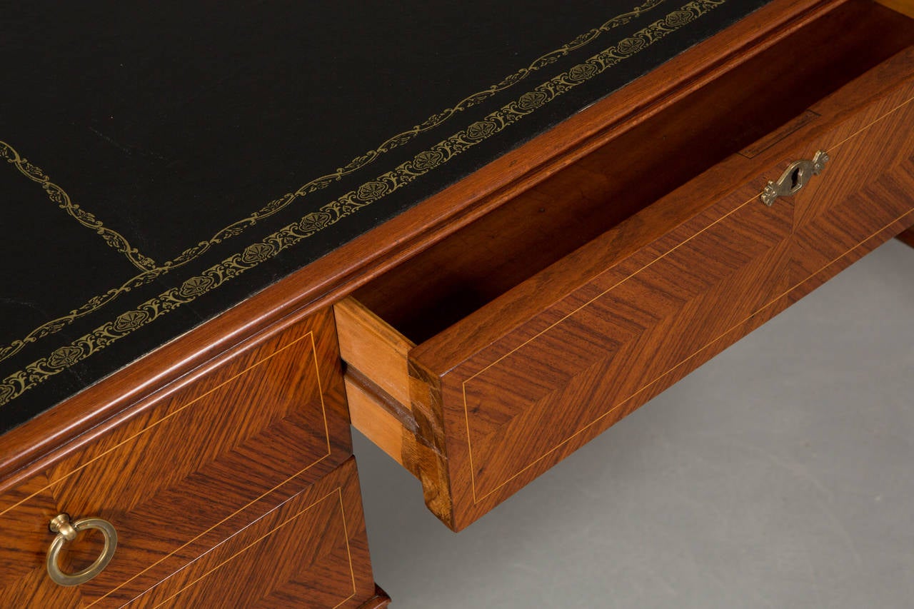 Neoclassical Black Leather-Top Bureau Plat 1