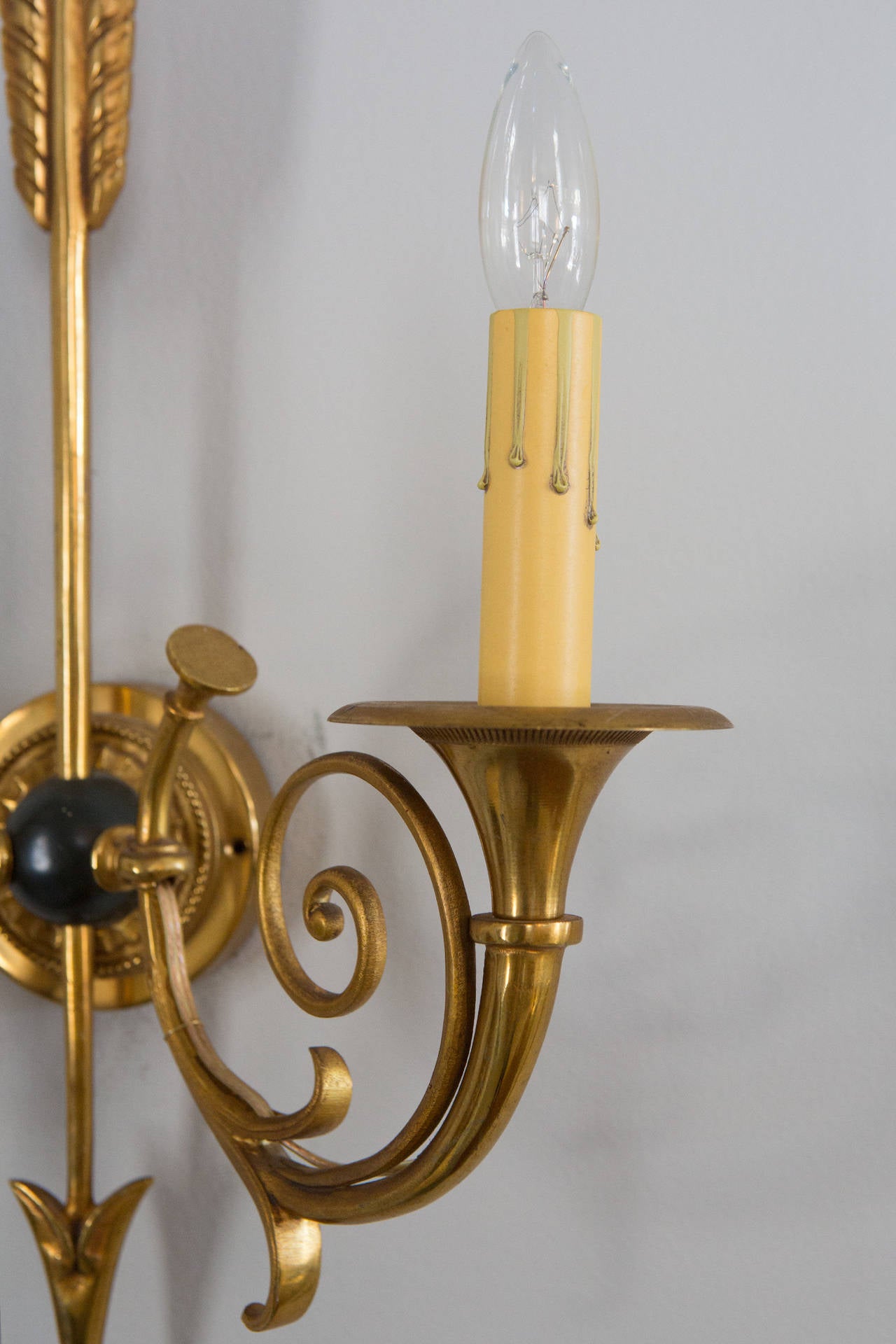 Pair of Two-Arm Empire Style Wall Sconces 1