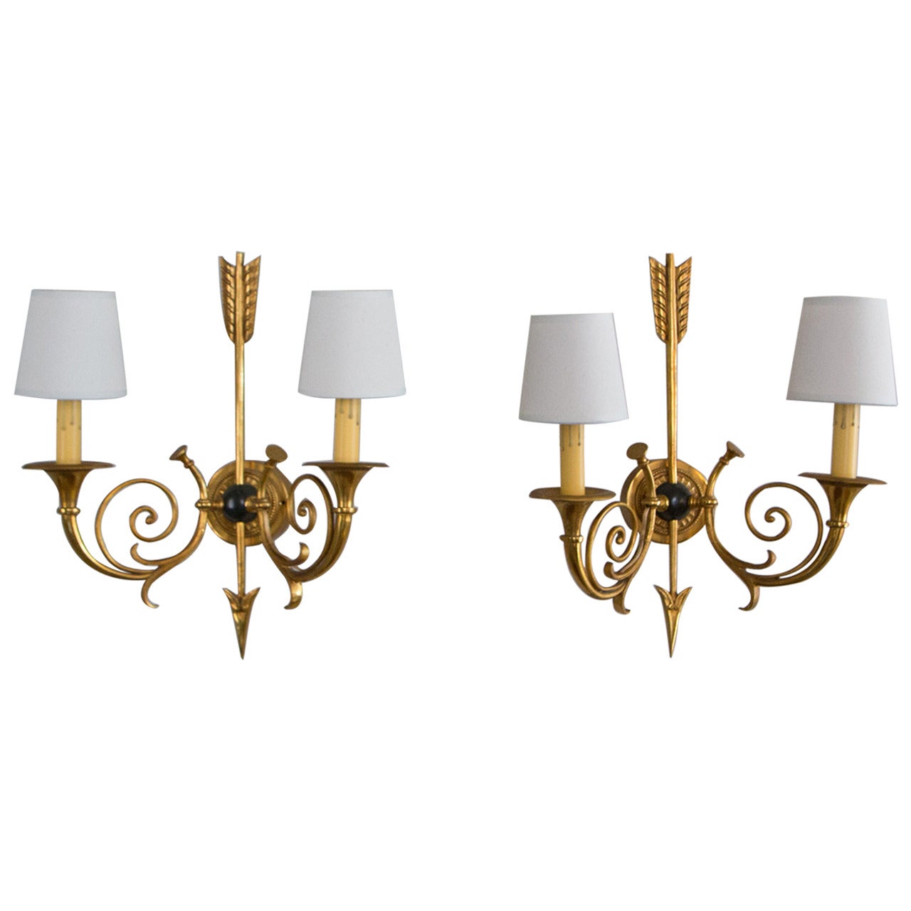 Pair of Two-Arm Empire Style Wall Sconces