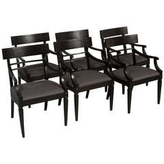 Ebonized Klismos Dining Chairs 11