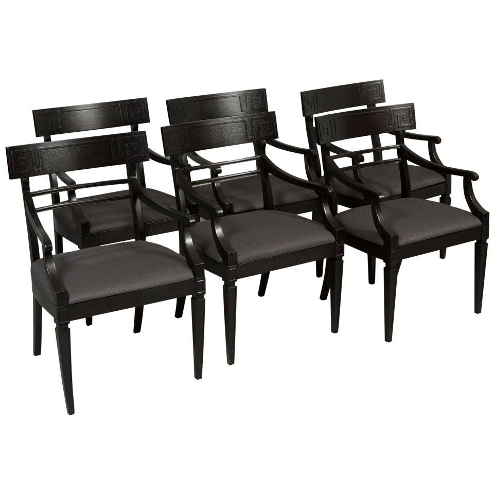 Ebonized Klismos Dining Chairs