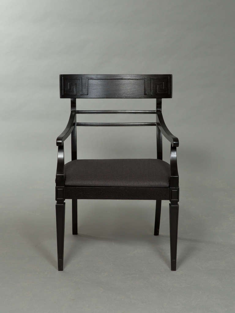 Mid-Century Modern Ebonized Klismos Dining Chairs For Sale