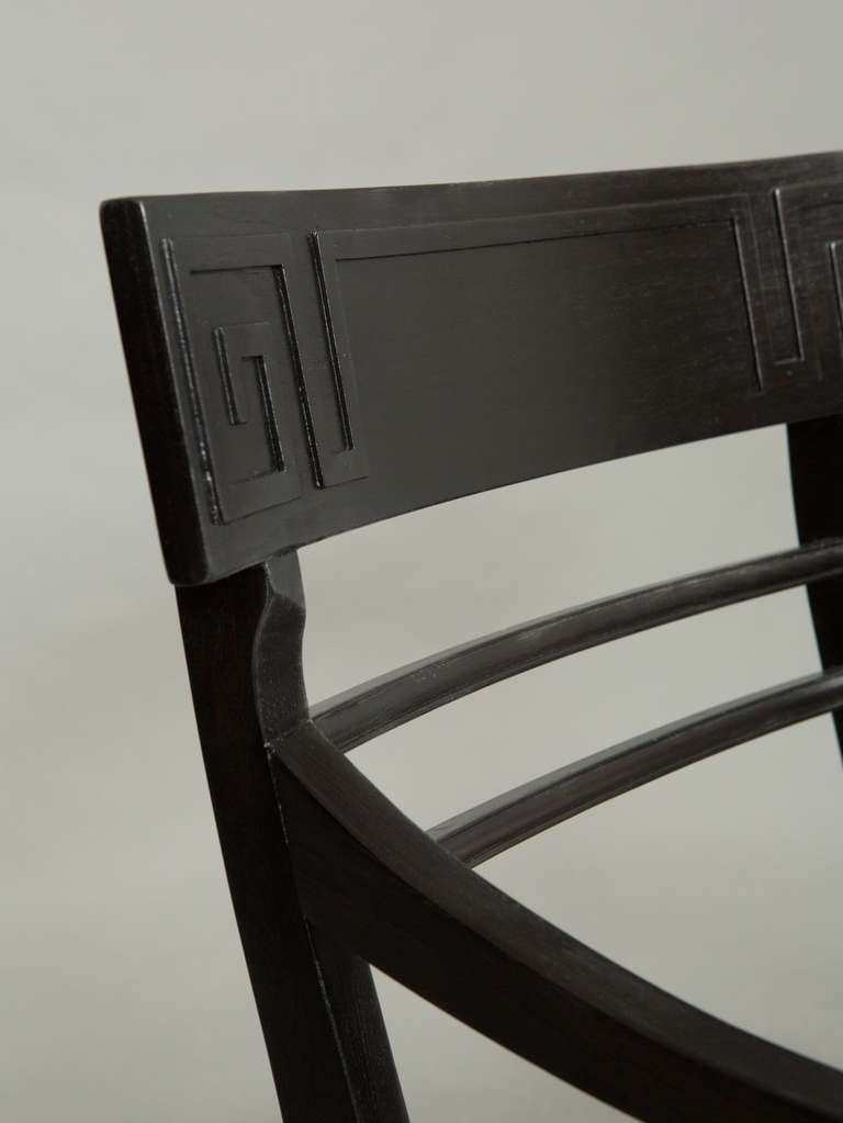 Wood Ebonized Klismos Dining Chairs For Sale