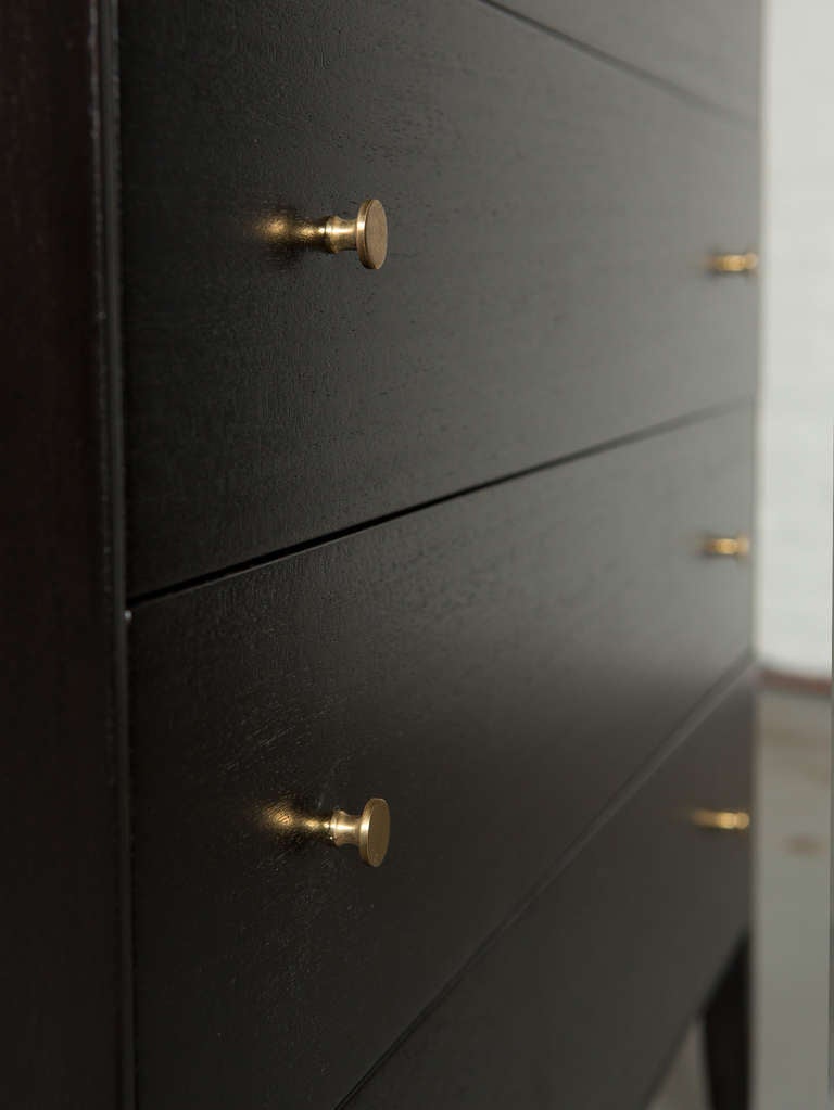 Wood Paul McCobb Ebonized Tall Chest of Drawers or Secretary