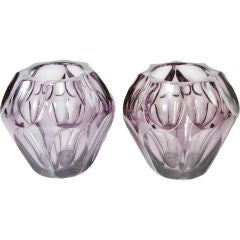 Pair of Amethyst Glass Vases