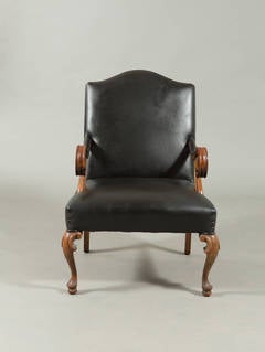 Neo-Baroque Hand-Carved Louis XIII Style Armchair