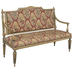 Louis XVI Style Needlepoint Upholstered Settee 7
