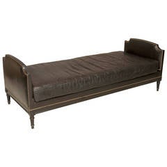 Black Leather Jansen Daybed