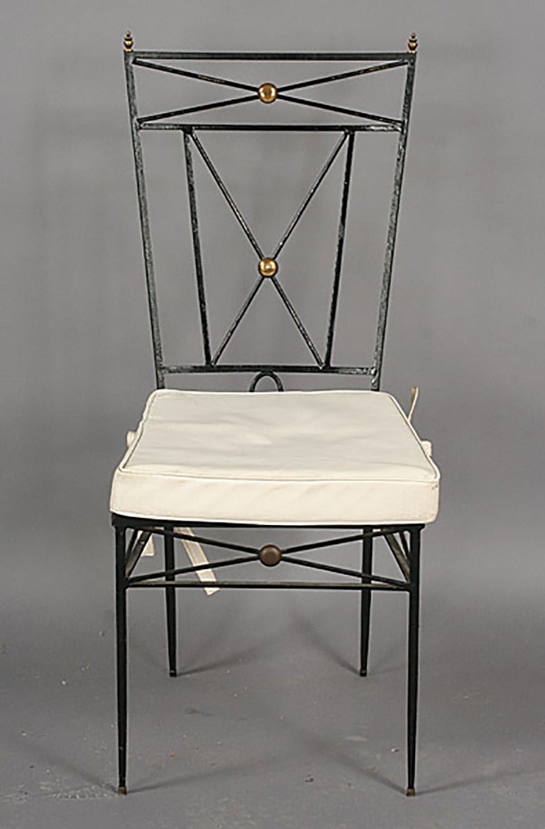 Italian Set of Six Neoclassical 1950s Indoor/Outdoor Chairs