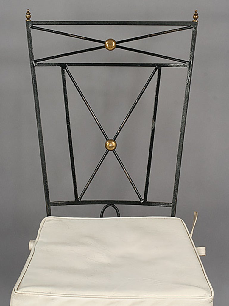 Set of Six Neoclassical 1950s Indoor/Outdoor Chairs In Good Condition In New York, NY