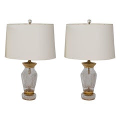 Pair of Cut Crystal Lamps 7