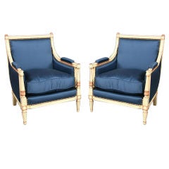 Pair of French Louis XVI Style Bergeres