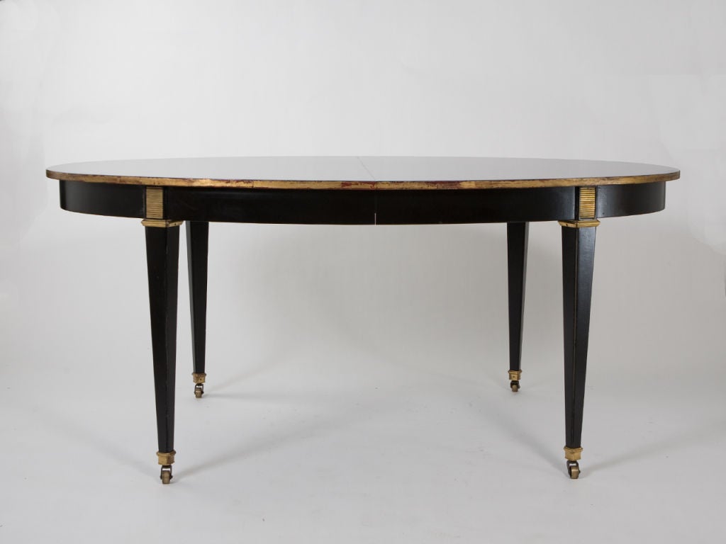 Gilt Oval Black Lacquer Dining Table