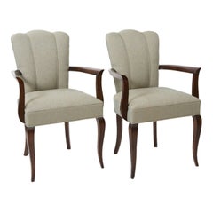 Vintage Pair of French Art Deco Armchairs