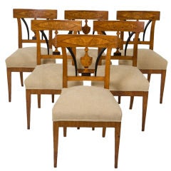 Set of Six Biedermeier Sidechairs