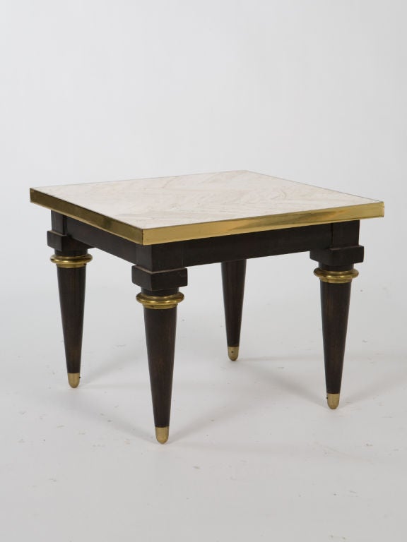 Small Travertine Top Sidetable