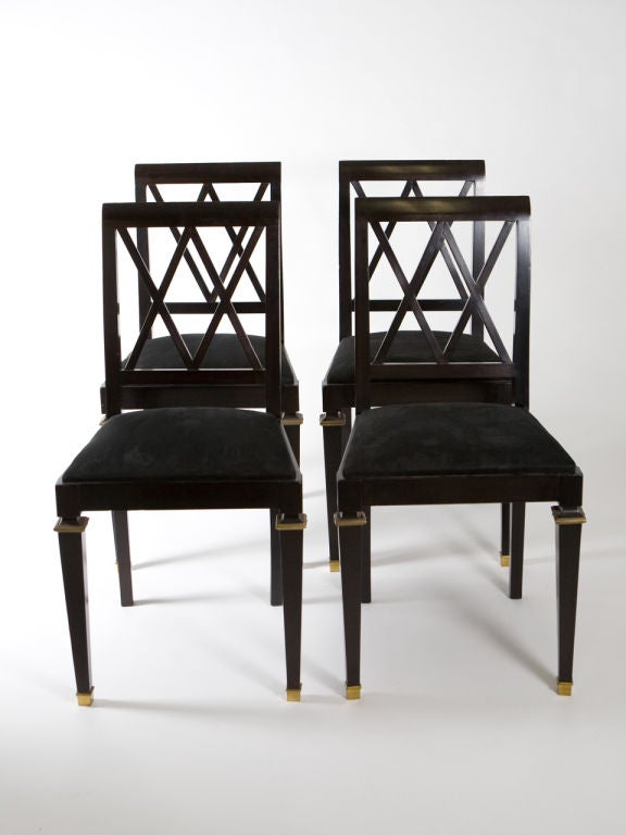 French Neoclassical Ebonized Side Chairs In Good Condition For Sale In New York, NY