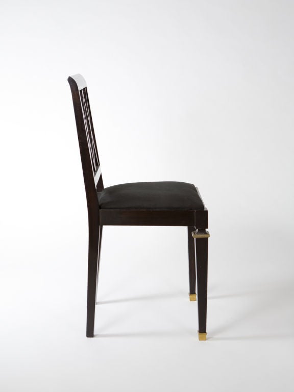 French Neoclassical Ebonized Side Chairs For Sale 1