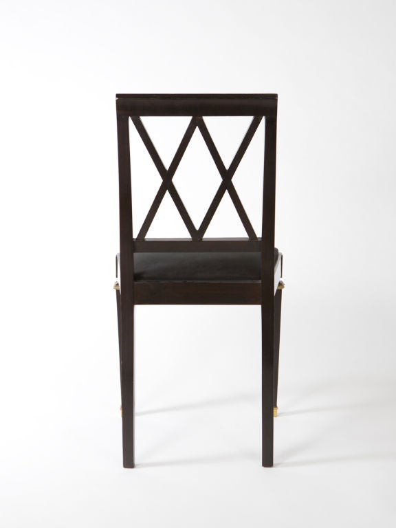 French Neoclassical Ebonized Side Chairs For Sale 2