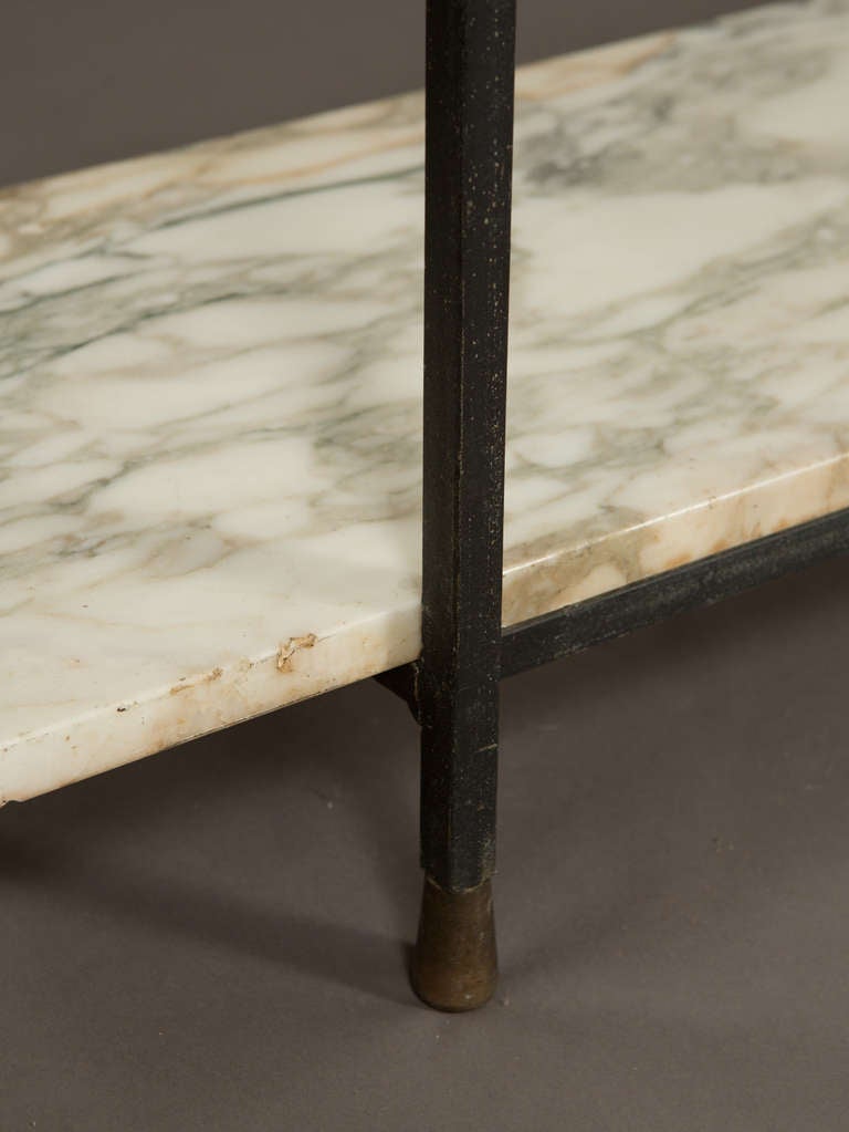 Carrara Marble 1950s Salterini Marble and Gilt Metal Console Table