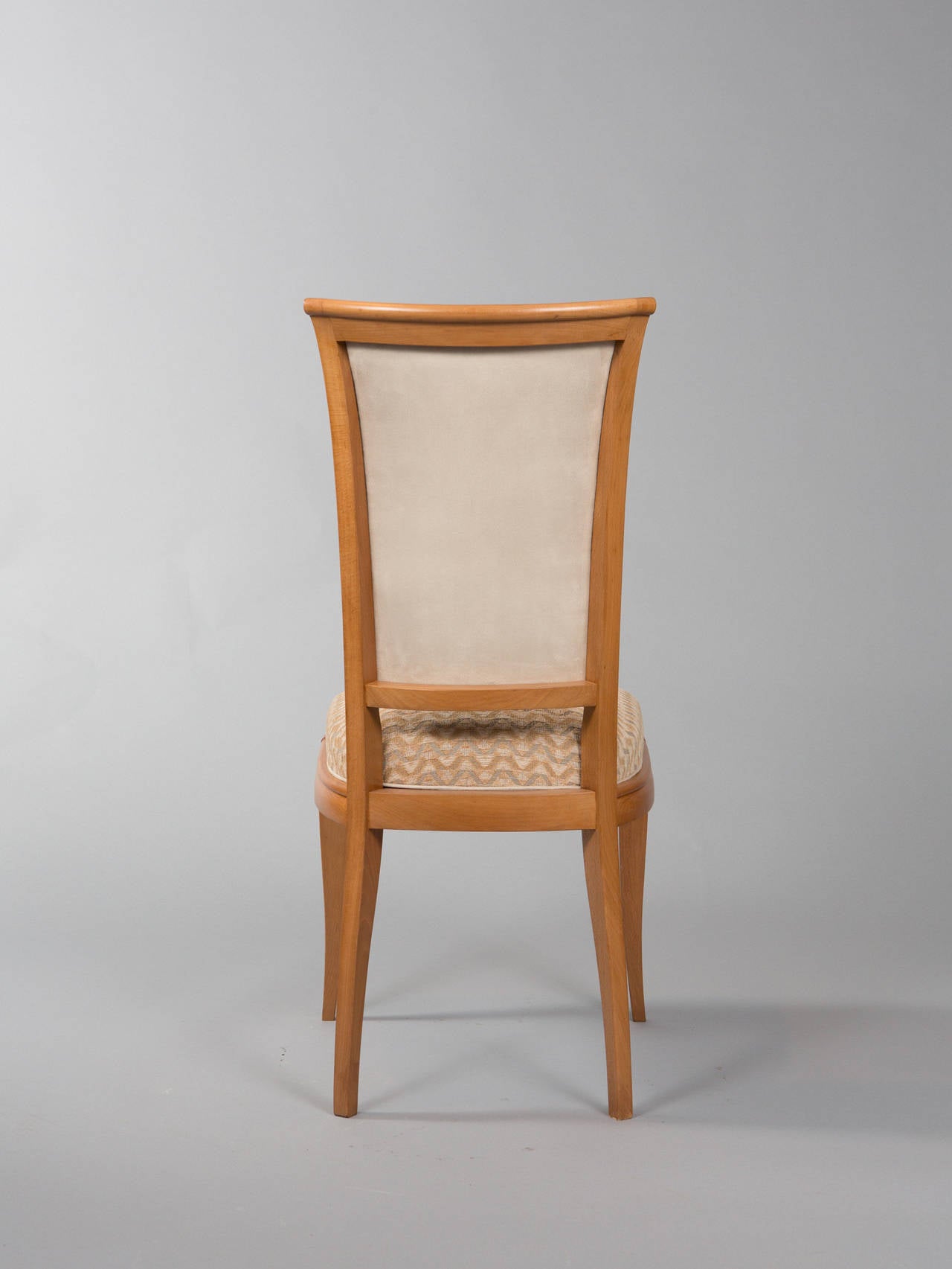 Tessuto Set di sei sedie da pranzo Deco in vendita
