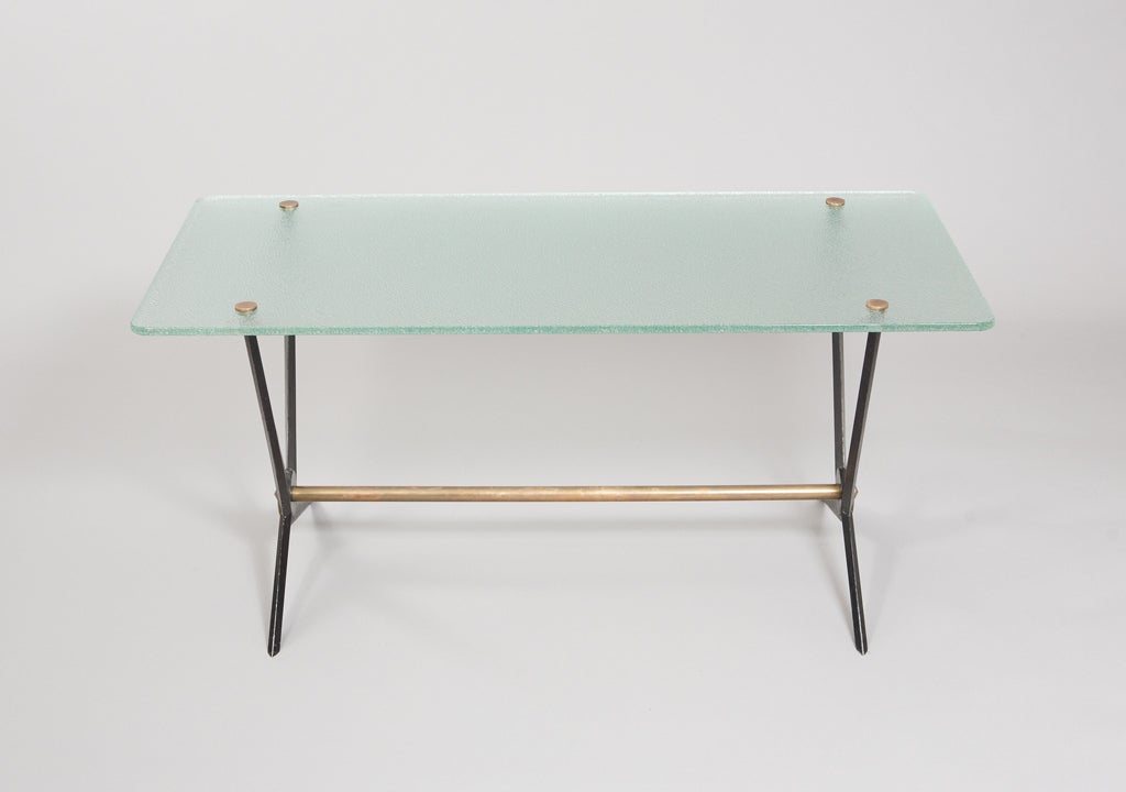 Italian Metal and Glass Coffee Table In Good Condition In New York, NY