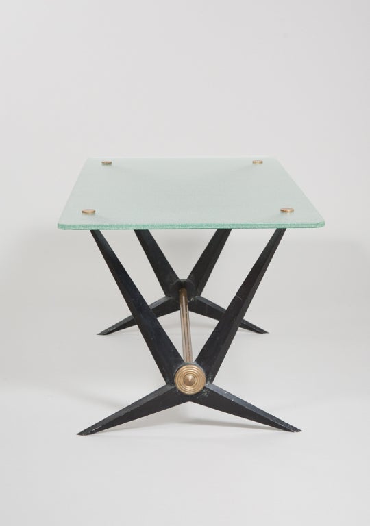 Mid-20th Century Italian Metal and Glass Coffee Table