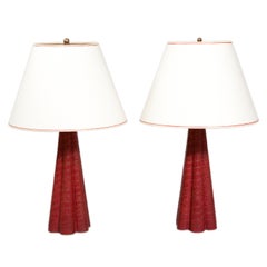 Pair of Red Alligator Lamps