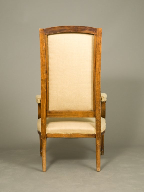 Louis XVI Style High Back Fauteuil In Good Condition For Sale In New York, NY
