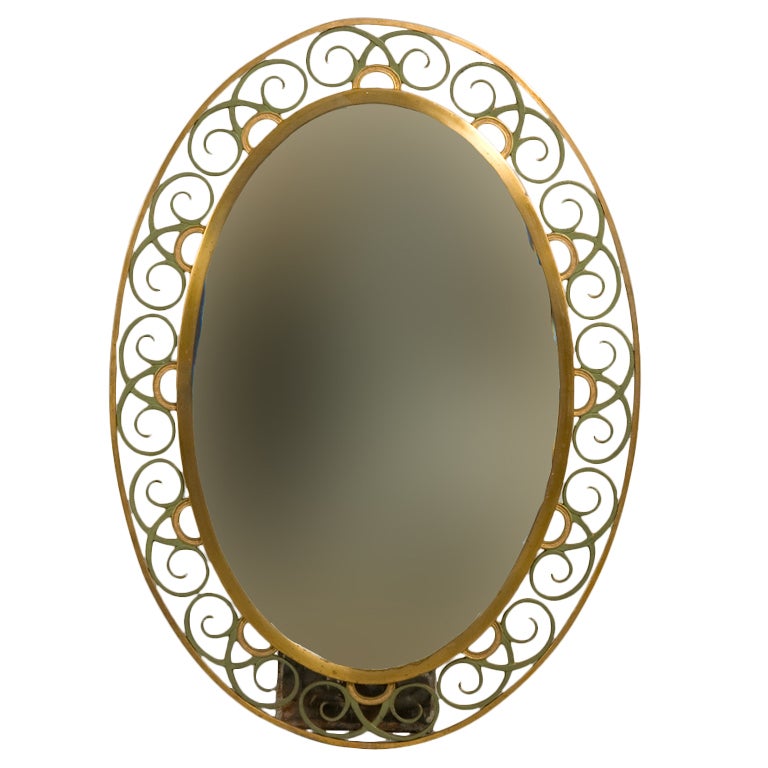 French Oval Deco Style Mirror